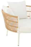 Chair Joa Steel/Rattan White