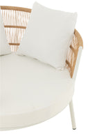 Chair Joa Steel/Rattan White