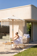 Chair Joa Steel/Rattan White