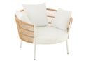 Chair Joa Steel/Rattan White