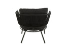 Set Of 3 Chairs Poa Steel/Rattan Black