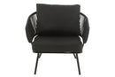 Set Of 3 Chairs Poa Steel/Rattan Black