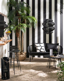 Set Of 3 Chairs Poa Steel/Rattan Black