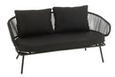 Set Of 3 Chairs Poa Steel/Rattan Black