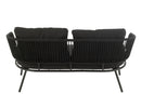 Set Of 3 Chairs Poa Steel/Rattan Black
