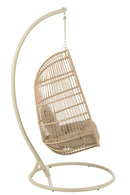 Hanging Chair Egga Steel/Rope Beige