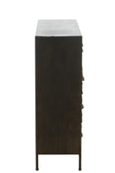 Cupboard 16 Drawers Wood/Metal Brown
