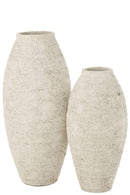 Vase Antique Cement White Large