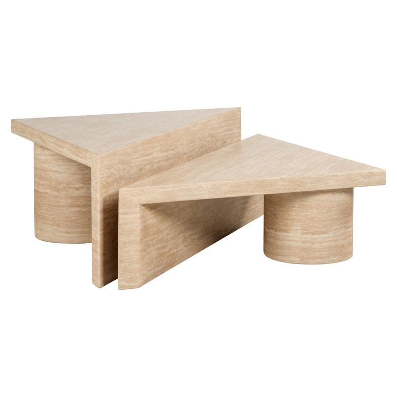 Salontafel set Fictus Travertine faux - Majorr