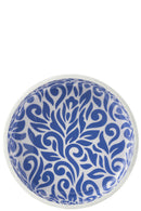 Salad Bowl Floral Pattern Mango Wood Blue/White