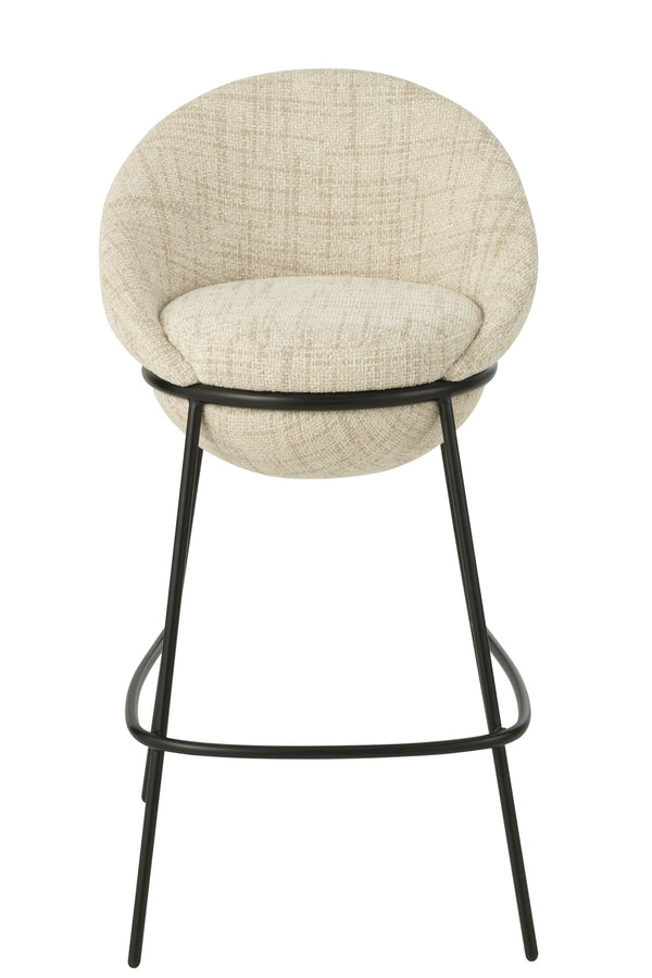 Bar Stool Bar Stool With Iron Legs Iron Beige/Black
