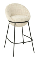 Bar Stool Bar Stool With Iron Legs Iron Beige/Black