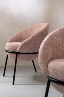 Dining Chair Dining Chair With Iron Legs Iron Light Pink/Black - Majorr
