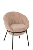 Dining Chair Dining Chair With Iron Legs Iron Light Pink/Black - Majorr