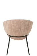 Dining Chair Dining Chair With Iron Legs Iron Light Pink/Black - Majorr