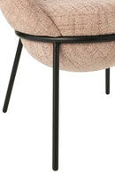 Dining Chair Dining Chair With Iron Legs Iron Light Pink/Black - Majorr