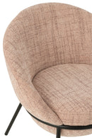 Dining Chair Dining Chair With Iron Legs Iron Light Pink/Black - Majorr
