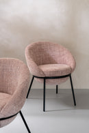 Dining Chair Dining Chair With Iron Legs Iron Light Pink/Black - Majorr