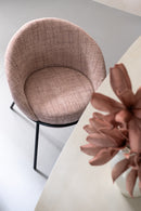 Dining Chair Dining Chair With Iron Legs Iron Light Pink/Black - Majorr