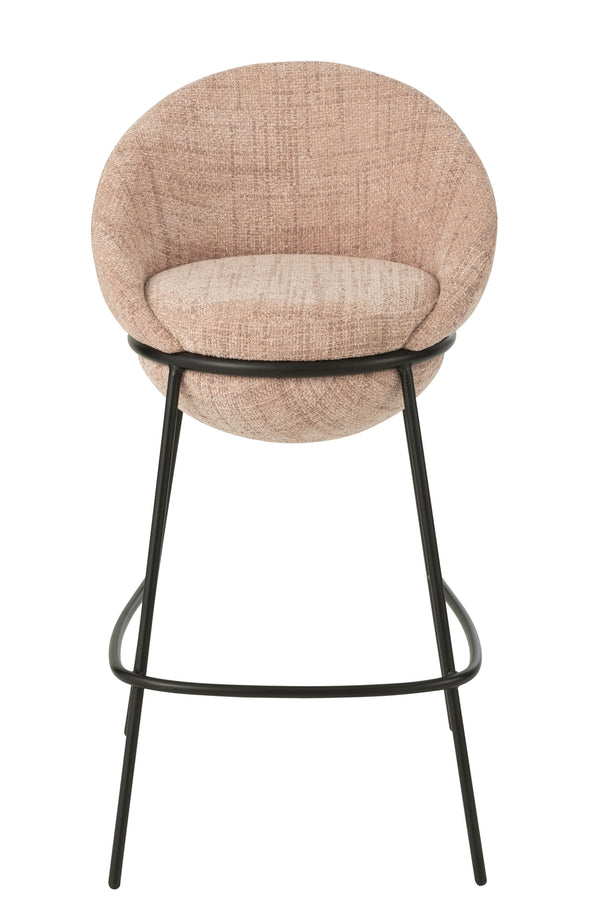 Bar Stool Bar Stool With Iron Legs Iron Light Pink/Black