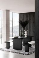 Dining Table Acacia Wood Black