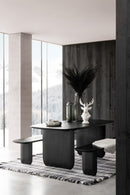 Dining Table Acacia Wood Black