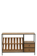 Bar Cabinet Wine Veneer Natural/Black Small