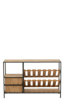 Bar Cabinet Wine Veneer Natural/Black Small