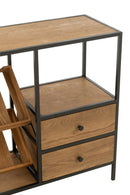 Bar Cabinet Wine Veneer Natural/Black Small