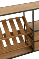 Bar Cabinet Wine Veneer Natural/Black Small