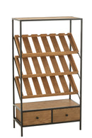 Bar Cabinet Wine Veneer Natural/Black Medium