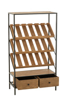 Bar Cabinet Wine Veneer Natural/Black Medium