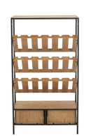 Bar Cabinet Wine Veneer Natural/Black Medium