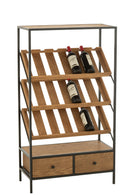 Bar Cabinet Wine Veneer Natural/Black Medium