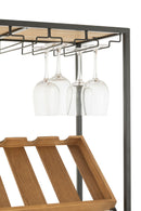 Bar Cabinet Wine Veneer Natural/Black Large