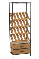 Bar Cabinet Wine Veneer Natural/Black Large