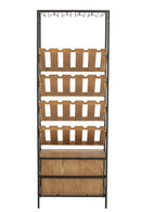 Bar Cabinet Wine Veneer Natural/Black Large