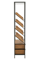 Bar Cabinet Wine Veneer Natural/Black Large