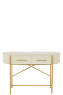 Console Mdf/Marble/Metal White/Gold Colored