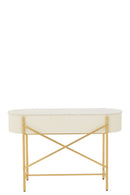 Console Mdf/Marble/Metal White/Gold Colored