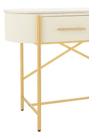 Console Mdf/Marble/Metal White/Gold Colored