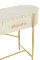 Console Mdf/Marble/Metal White/Gold Colored