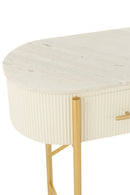 Console Mdf/Marble/Metal White/Gold Colored