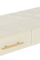 Console Mdf/Marble/Metal White/Gold Colored