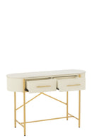 Console Mdf/Marble/Metal White/Gold Colored