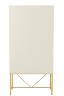 Chest Of Drawers Mdf/Metal White/Gold Colored