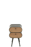 Cabinet Wood And Metal Cabinet Fir Wood Black/Light Beige - Majorr