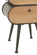 Cabinet Wood And Metal Cabinet Fir Wood Black/Light Beige - Majorr