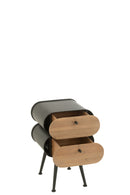 Cabinet Wood And Metal Cabinet Fir Wood Black/Light Beige - Majorr