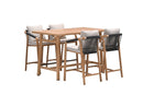 Monti barset - 5-delig- light teaklook - rope lava zwart - gobi sand - Majorr